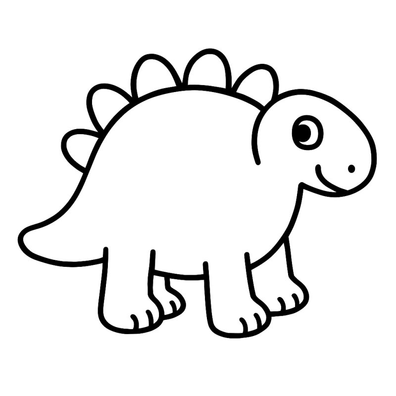 Desenho de dinossauro amigável para crianças colorirem
