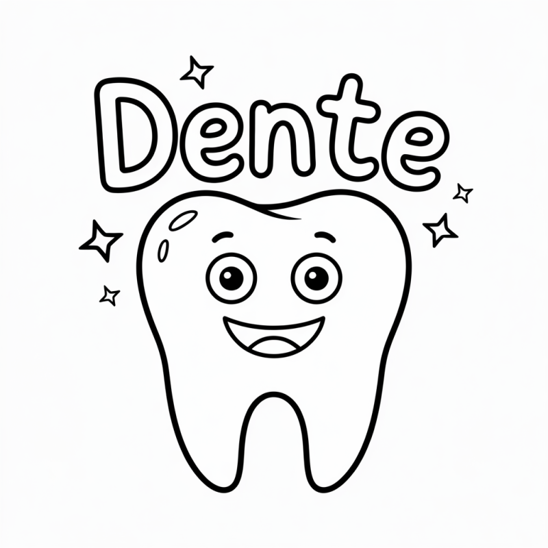 Divertido Desenho do Dente para Colorir e Aprender