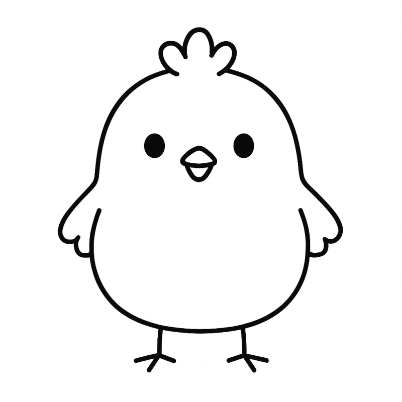 Pintinho Feliz na Fazendinha: Desenho para Colorir