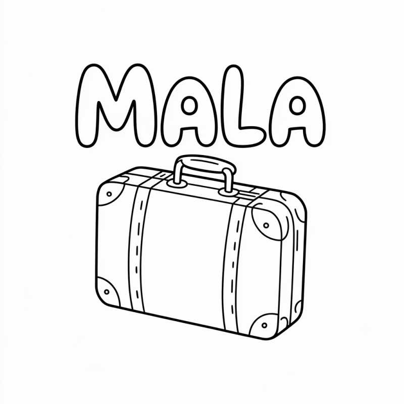 Desenho de Mala para Colorir - Aprendizado Simples e Divertido