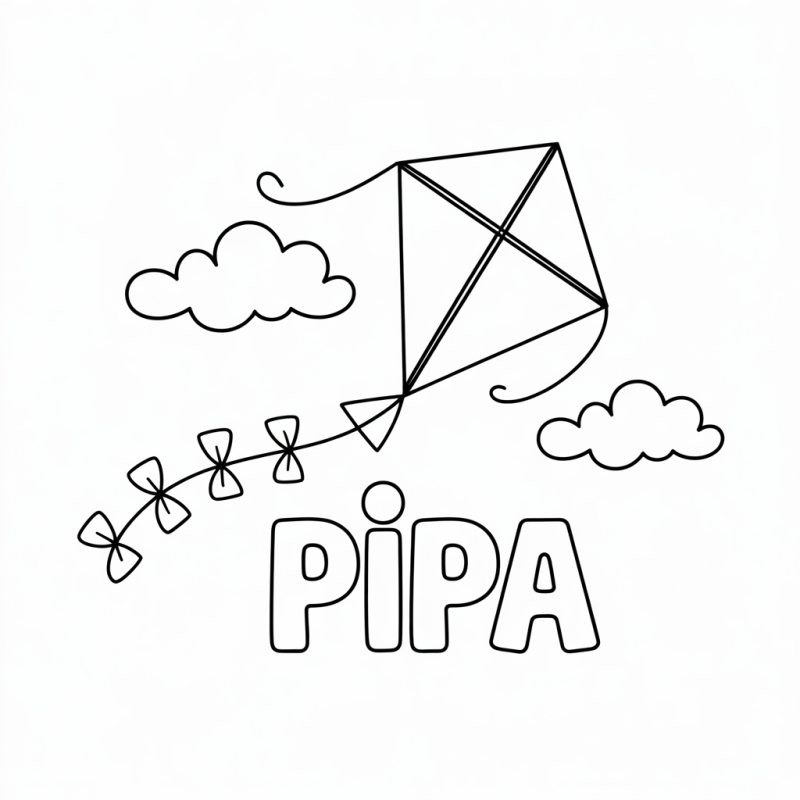 Desenho de Pipa: Aprender Brincando e Colorindo