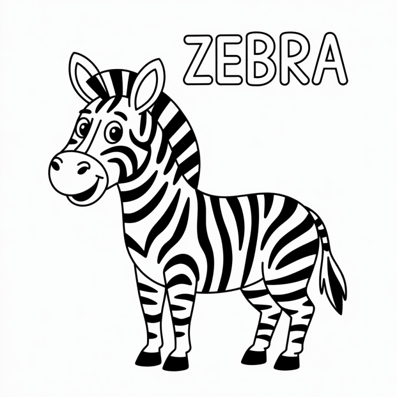 Colorindo e Aprendendo com o Desenho de Zebra