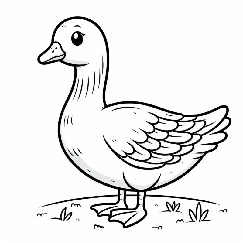 Desenho de pato para colorir, ideal para crianças e adultos