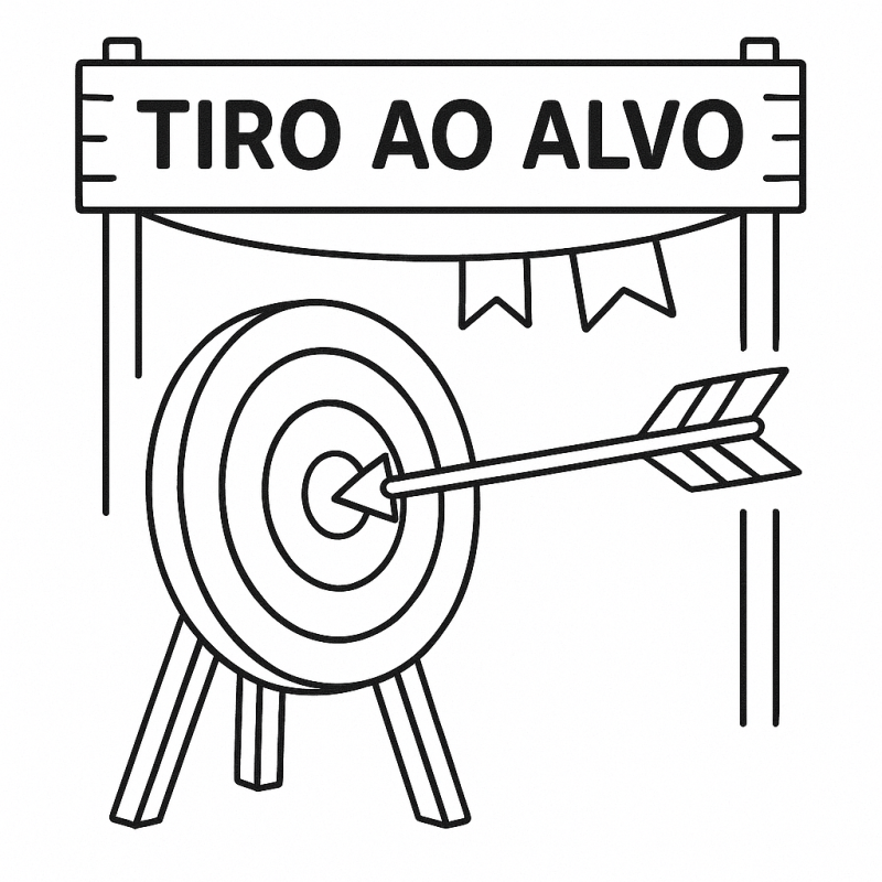 Desenho de Tiro ao Alvo para colorir em festa junina