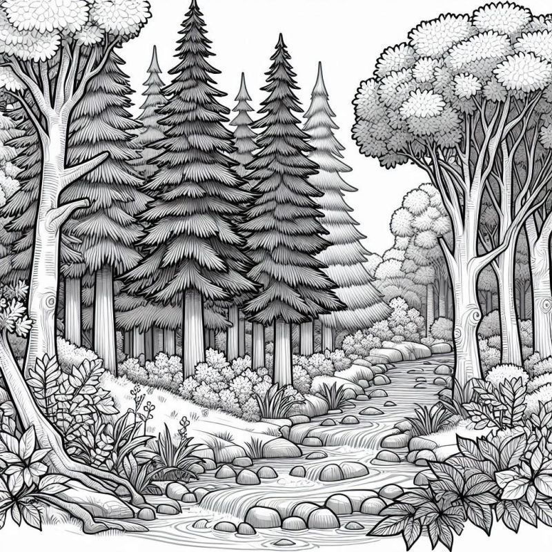 desenho para colorir paisagem natural
