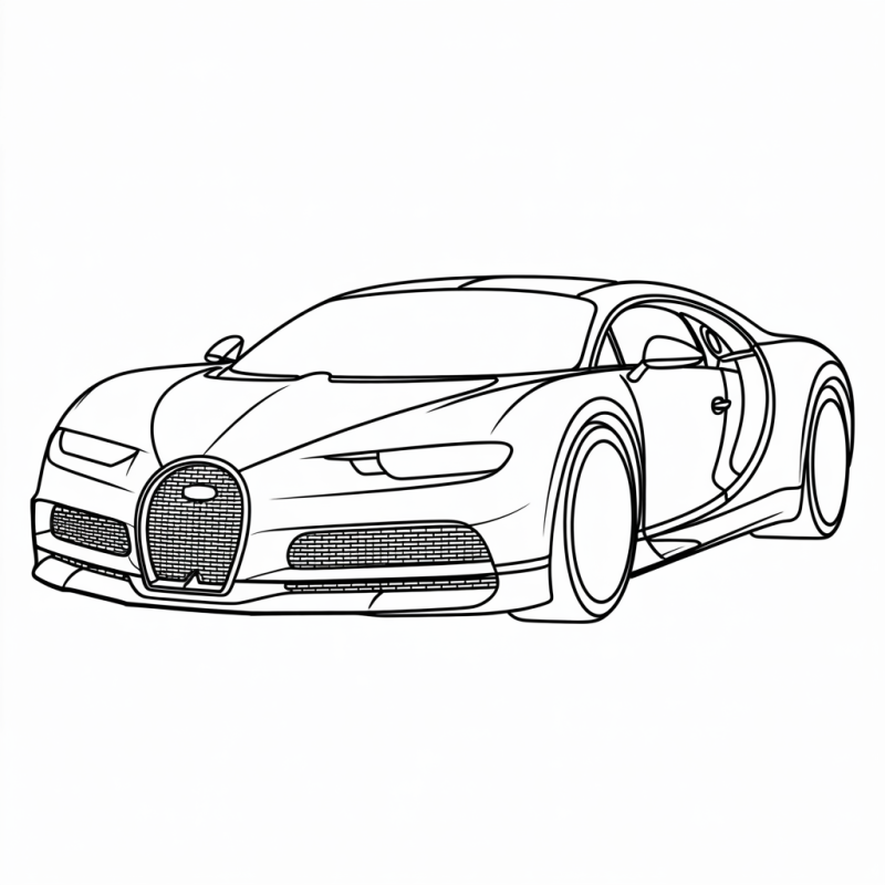 Desenho de carro esportivo Bugatti Chiron para colorir