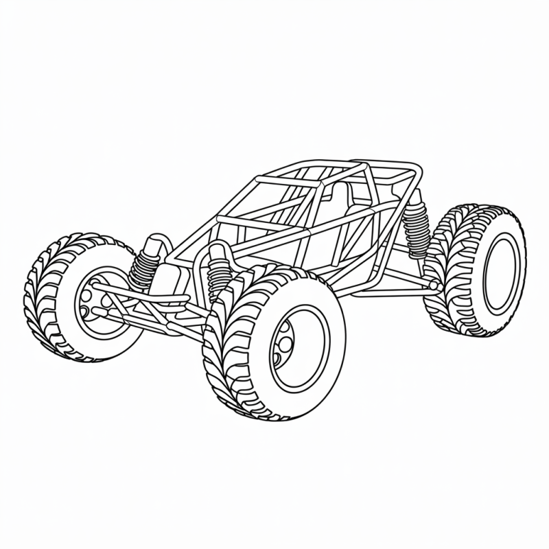 Desenho do carro Hot Wheels Rip Rod estilo buggy para colorir