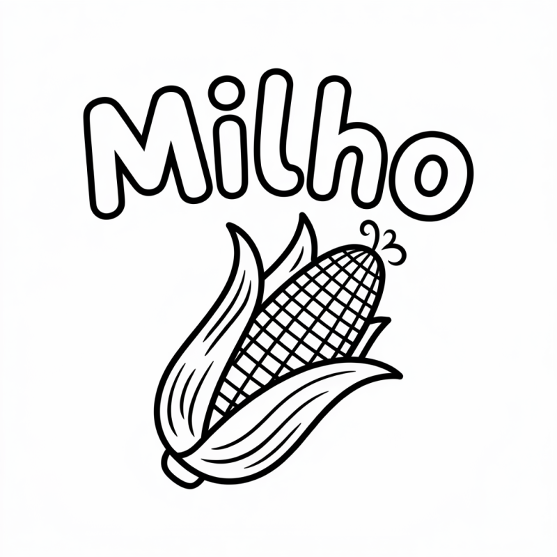 Divertido Desenho do Milho para Colorir