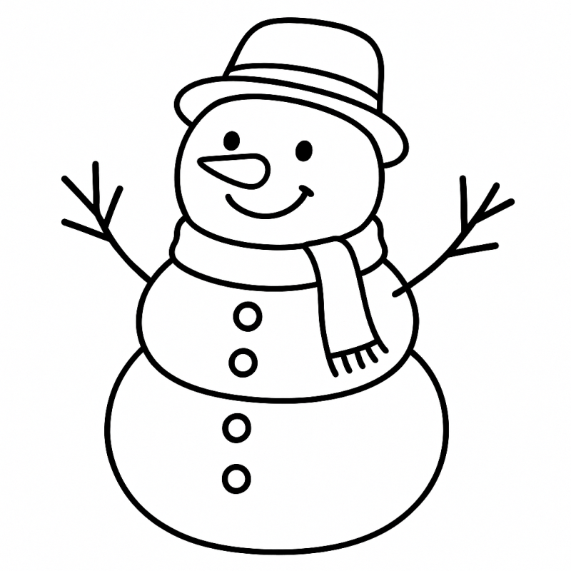 Desenhos Divertidos de Boneco de Neve para Colorir
