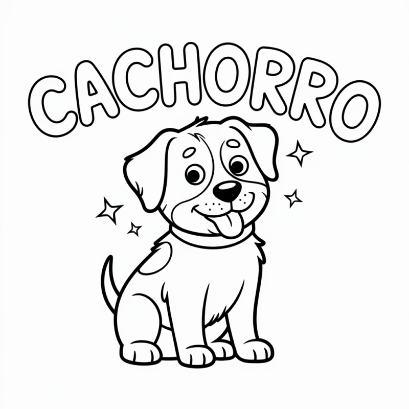 Cachorro Sorridente: Desenho para Colorir e Aprender