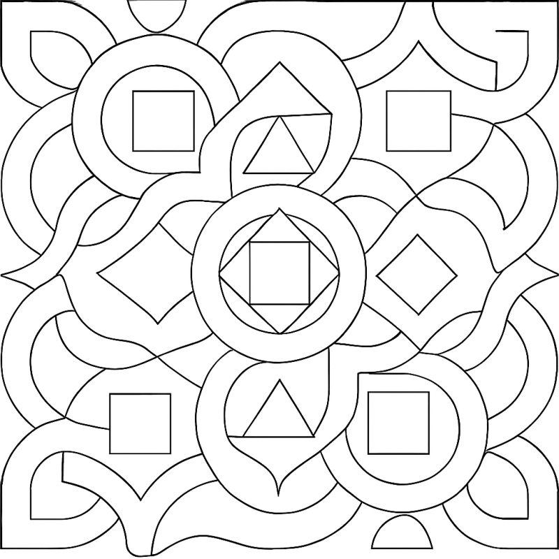 Desenho para Colorir de Padrão Geométrico Abstrato