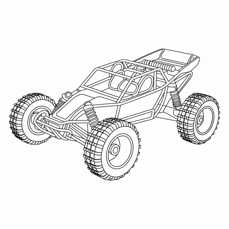 Desenho de buggy Rip Rod Hot Wheels para colorir