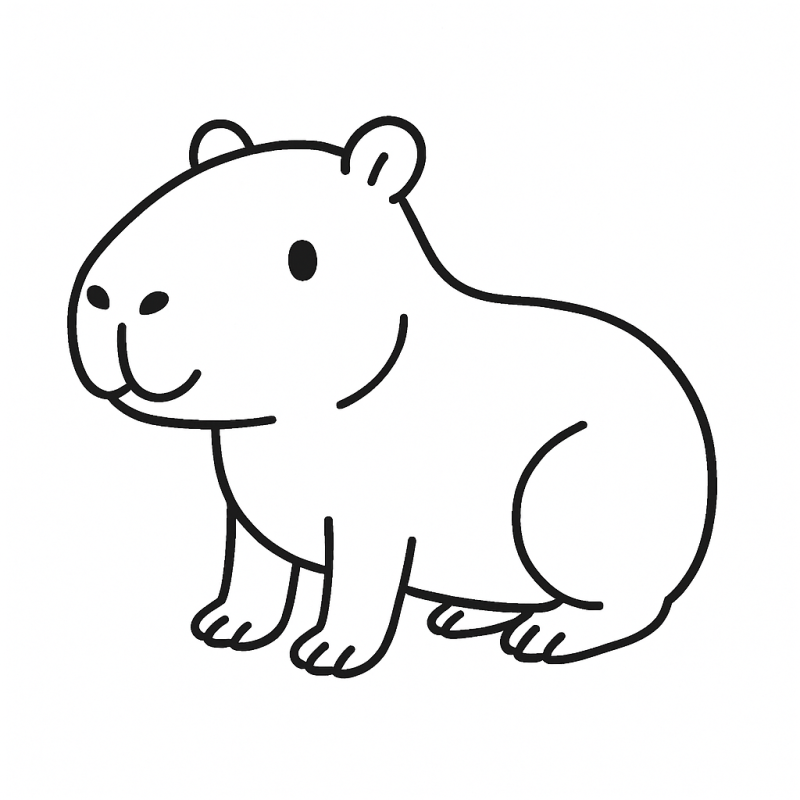 Desenho de roedor amigável para crianças colorirem