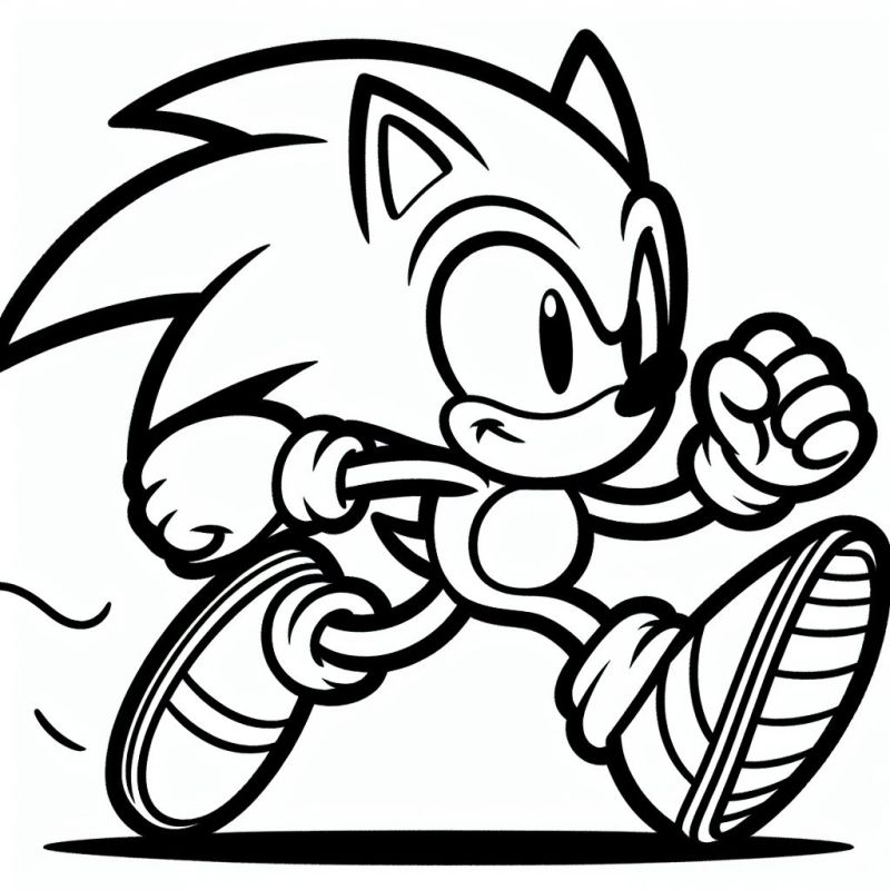 Desenho de Sonic Correndo para Colorir