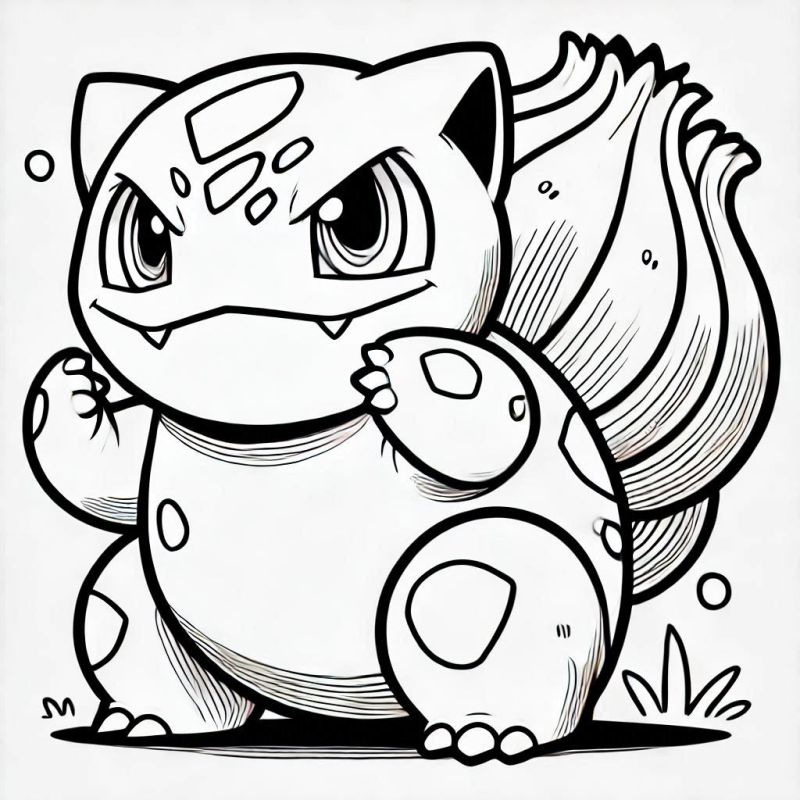 Desenho Estilizado de Bulbasaur para Colorir