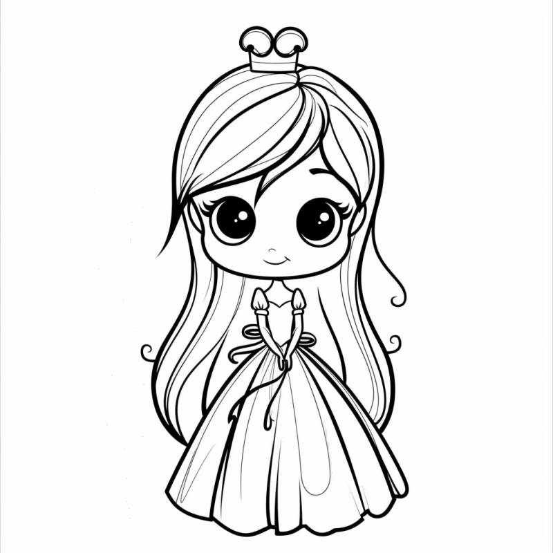 Incrível Desenho de Princesa para Pintar e Colorir