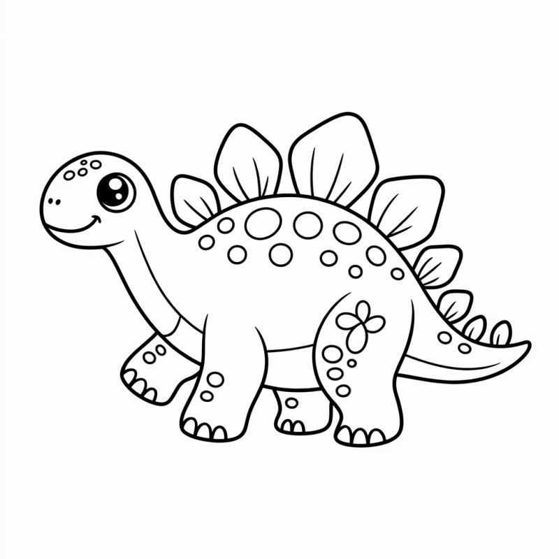 Desenho amigável do Stegosaurus sorridente para colorir
