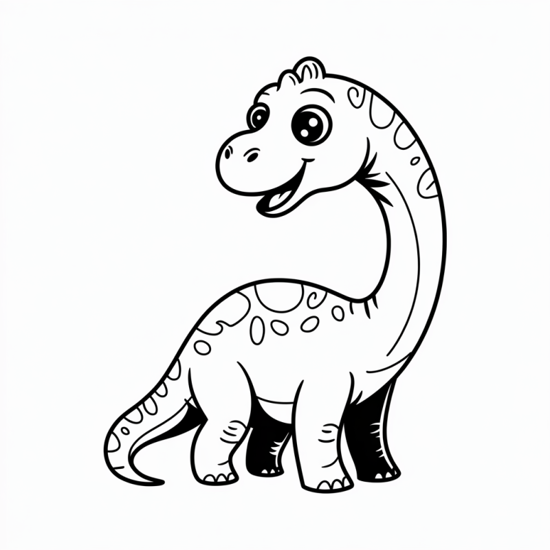 Desenho de dinossauro amigável e estilizado para colorir