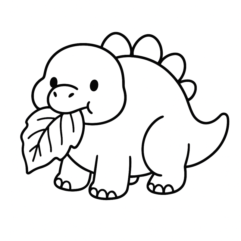 Desenho de dinossauro adorável e amigável para colorir