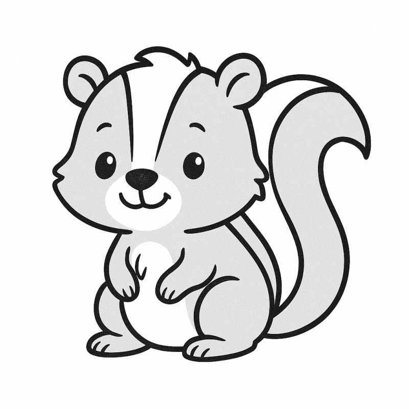Desenho de esquilo fofinho pronto para colorir