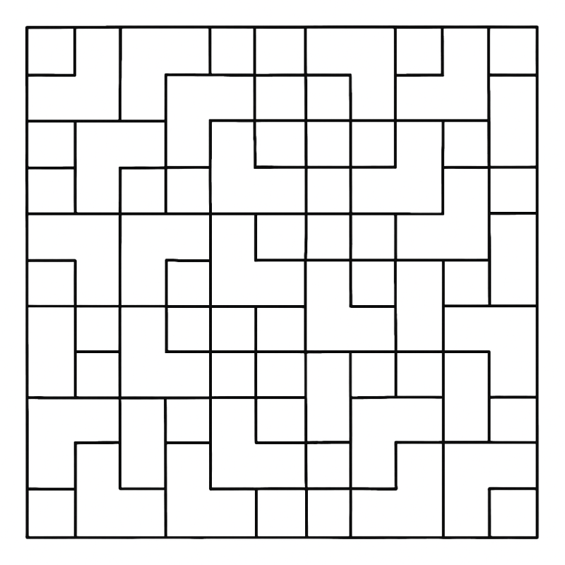 Mosaico geométrico com formas retangulares para colorir