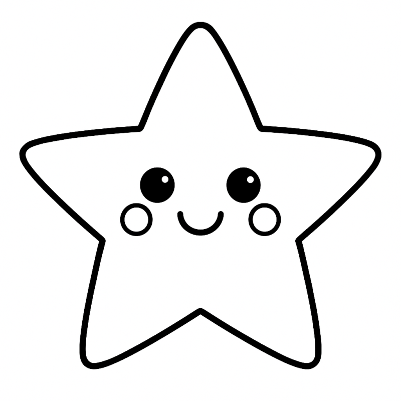 Desenho de Estrela Fofa de Natal para Colorir - Ideal para Crianças Pequenas