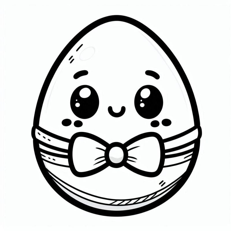 Desenho de ovo de Páscoa expressivo para colorir