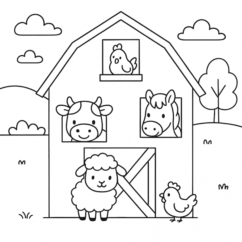 Desenho de Fazendinha Encantadora para Colorir