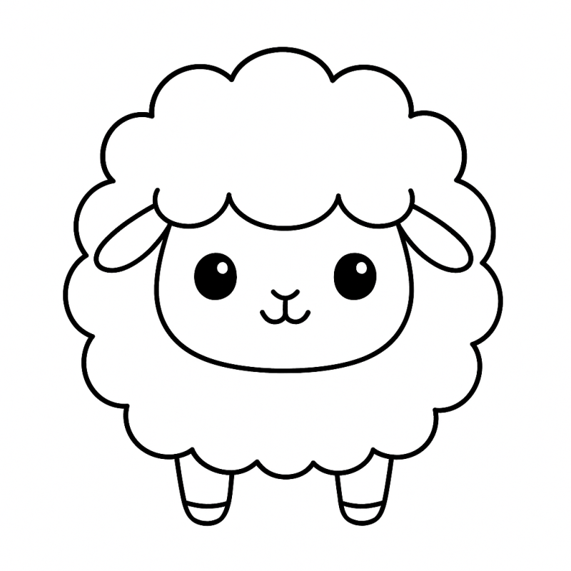 Desenho de Ovelhinha Fofa para Colorir