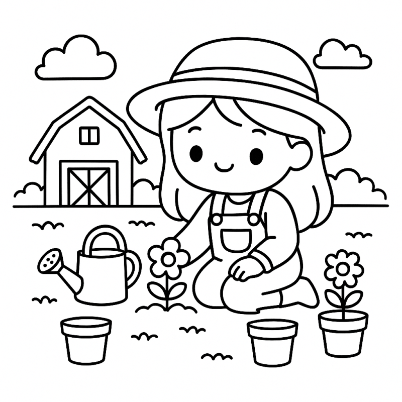 Cenário de Fazenda: Um Desenho Encantador para Colorir