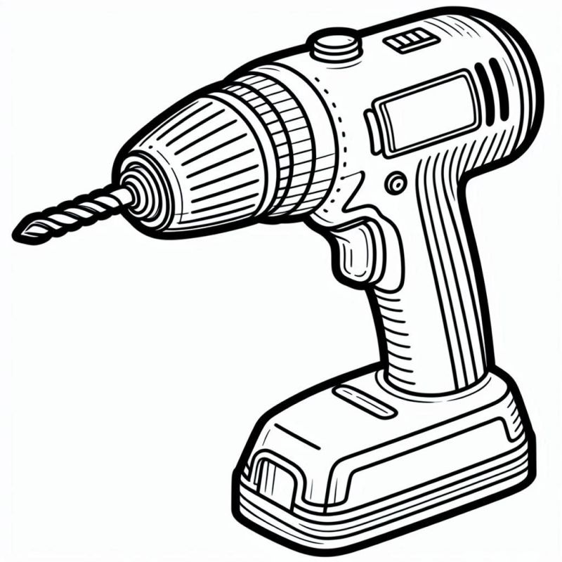 Desenho de Furadeira para Colorir