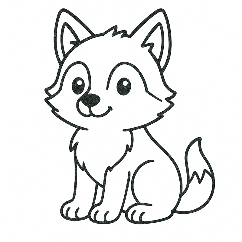 Desenho de um filhote amigável para colorir