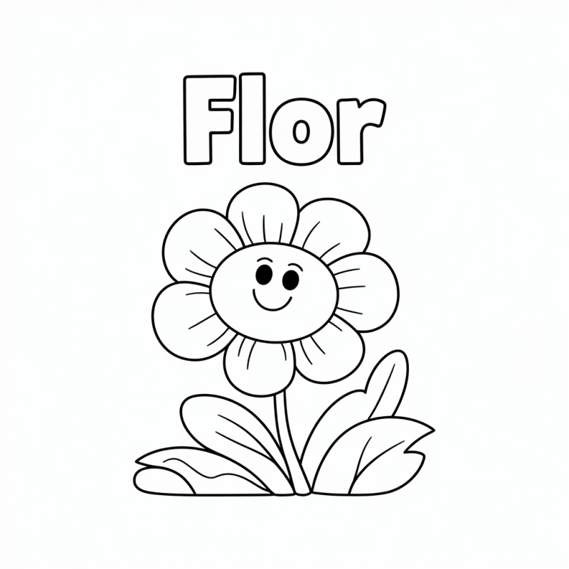 Flor Alegre: Imprima e Colora