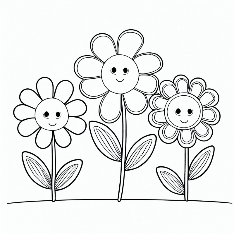 Desenho de Flor simples para Colorir - Colorir.com