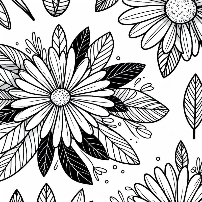 Colorir Grande Flor Detalhada