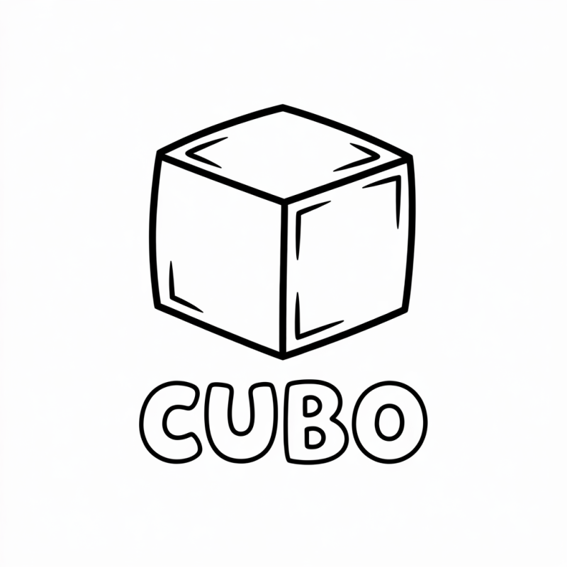 Cubo Geométrico para Colorir e Aprender