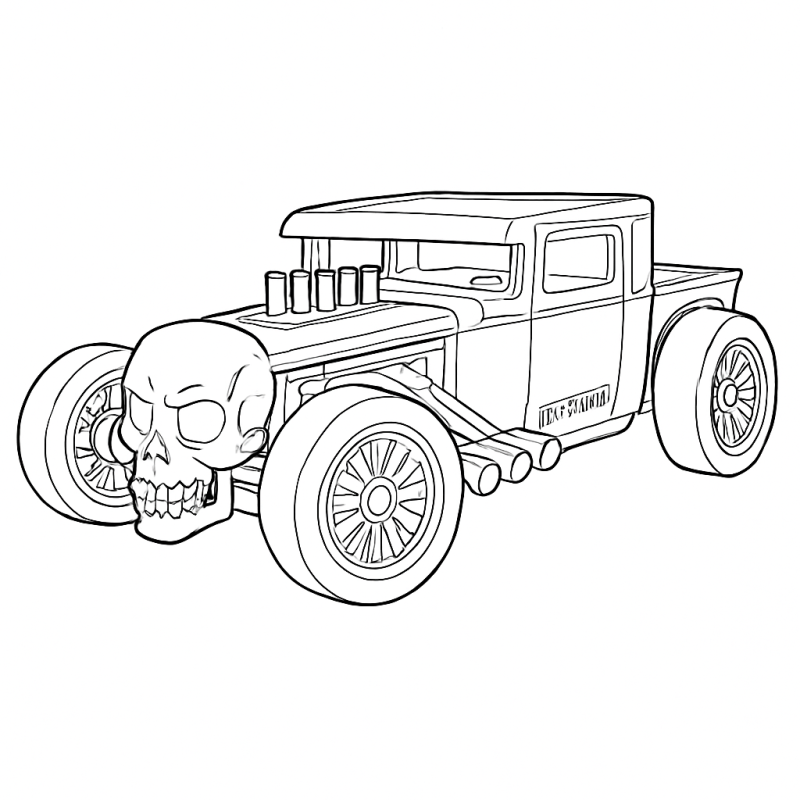 Desenho do Bone Shaker Hot Wheels para colorir