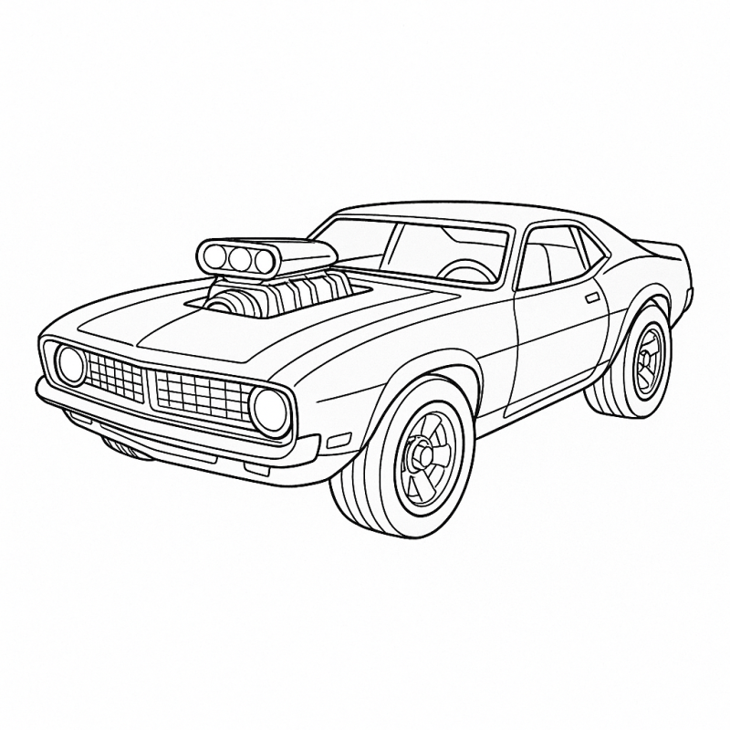 Desenho do carro Hot Wheels Rodger Dodger para colorir