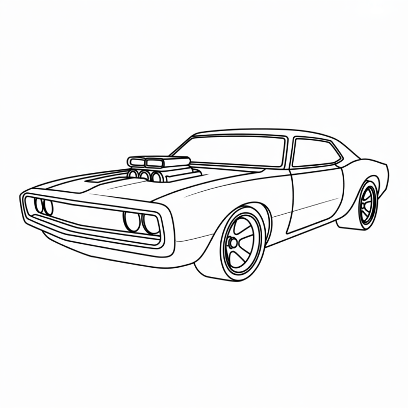 Desenho do Hot Wheels Rodger Dodger linha preta para colorir