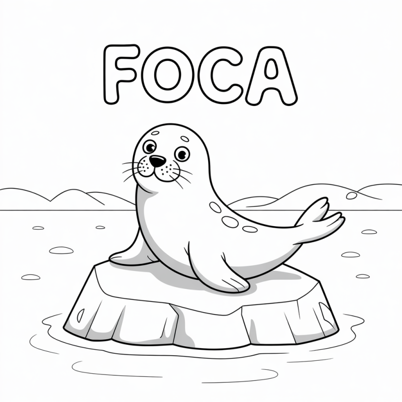 Foca Amigável: Aprenda e Colora!