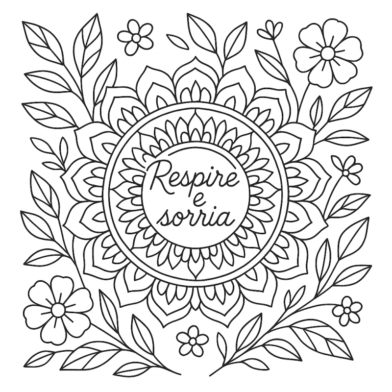 Desenho para colorir com mensagem 