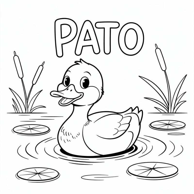 Divertido Desenho de Pato para Colorir e Alfabetizar