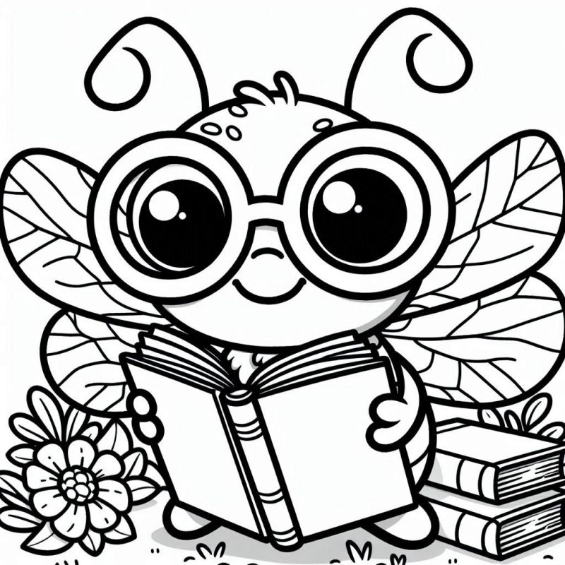 desenho para colorir livros