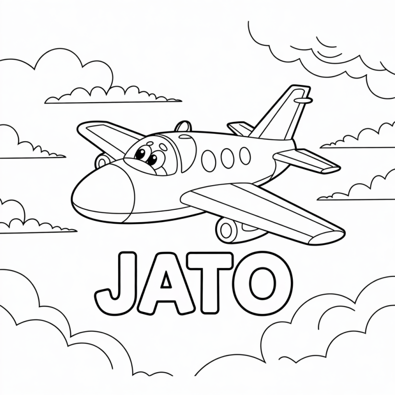 Colorindo e Aprendendo com o Desenho do Jato