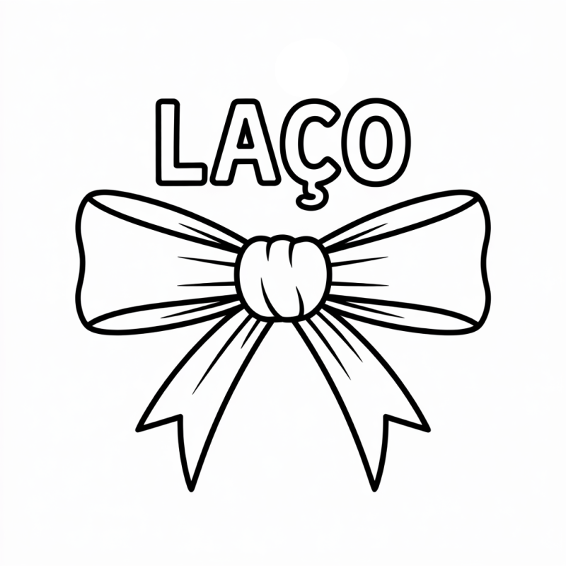Desenho de Laço para Colorir e Aprender