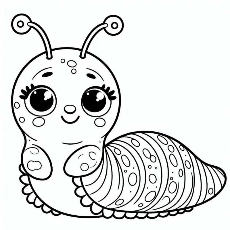 Desenho de uma lesma bonitinha para colorir