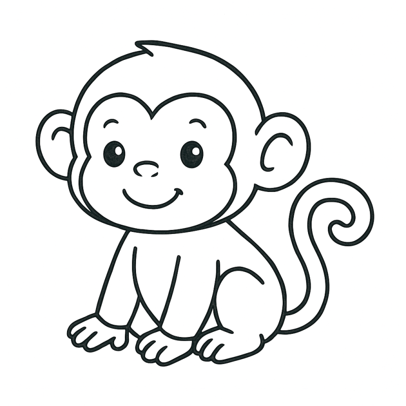 Desenho de um macaquinho fofo para colorir