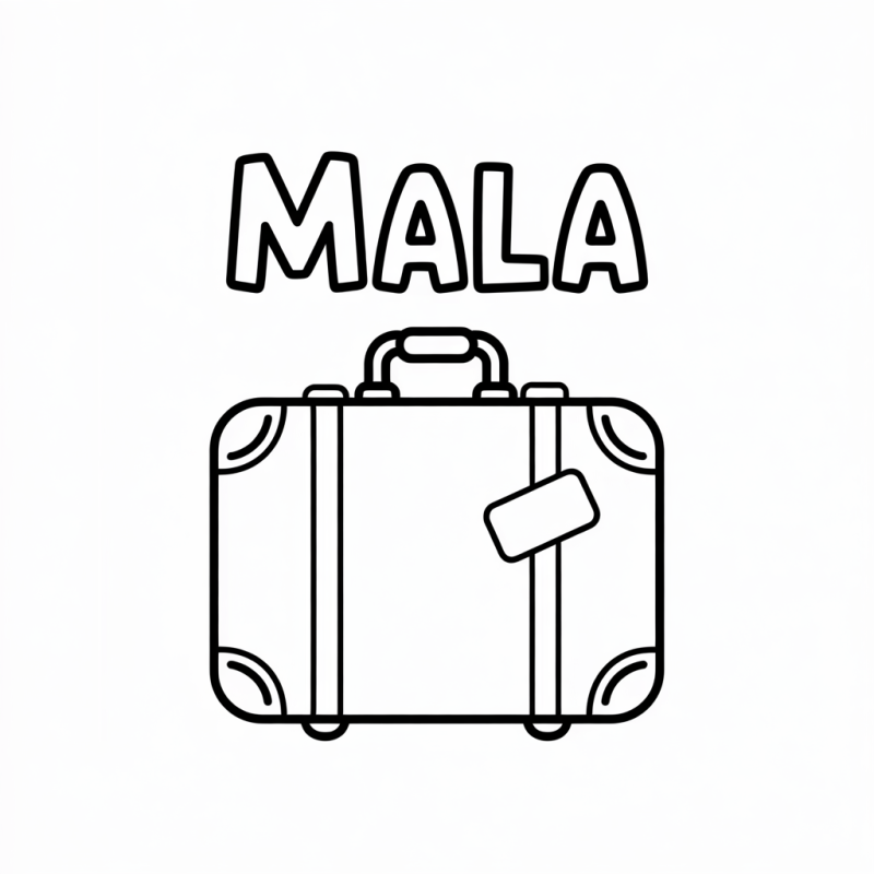 Desenho Estilizado de Mala para Colorir