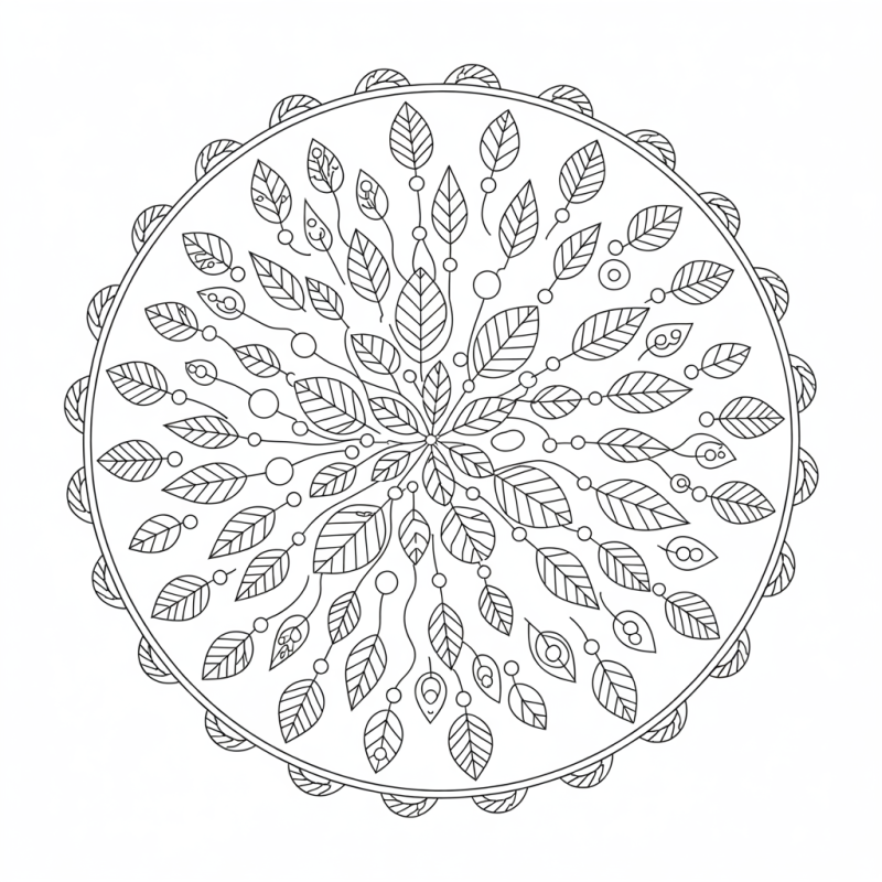Mandala detalhada e simétrica para colorir