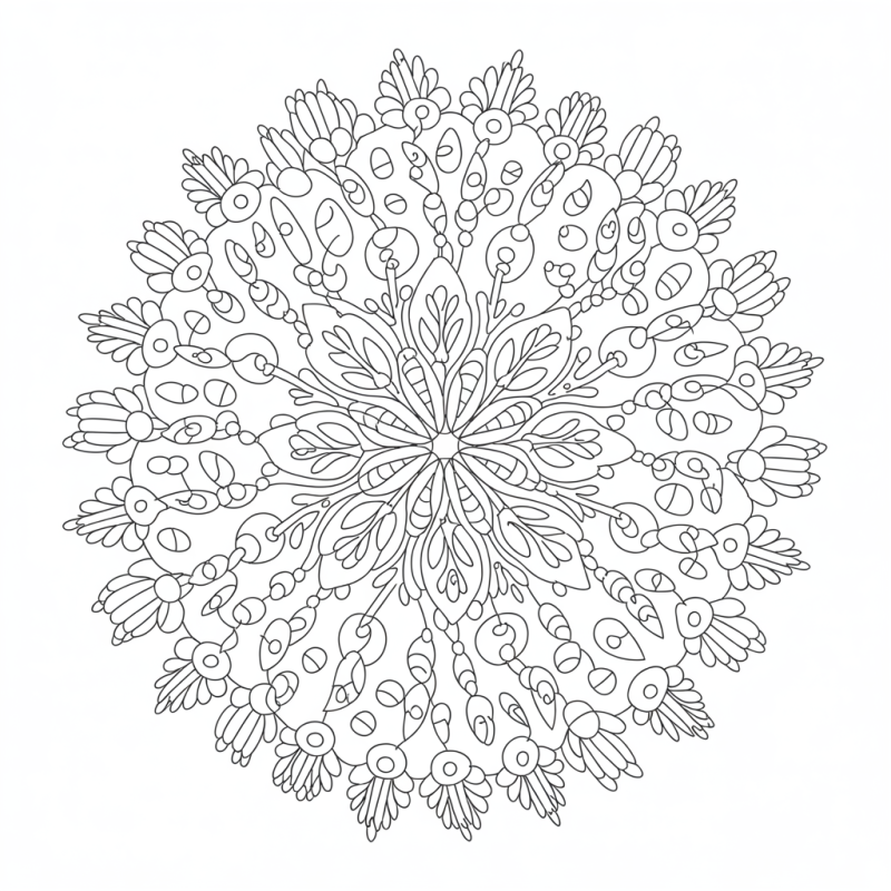 Mandala Circular Intricada Para Colorir